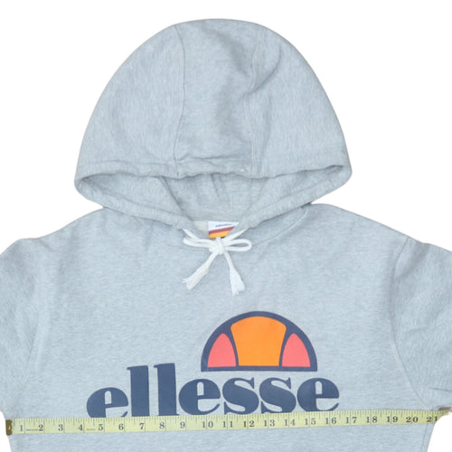 Ellesse Men's Grey Pullover Hoodie M Regular Fit Graphic Logo