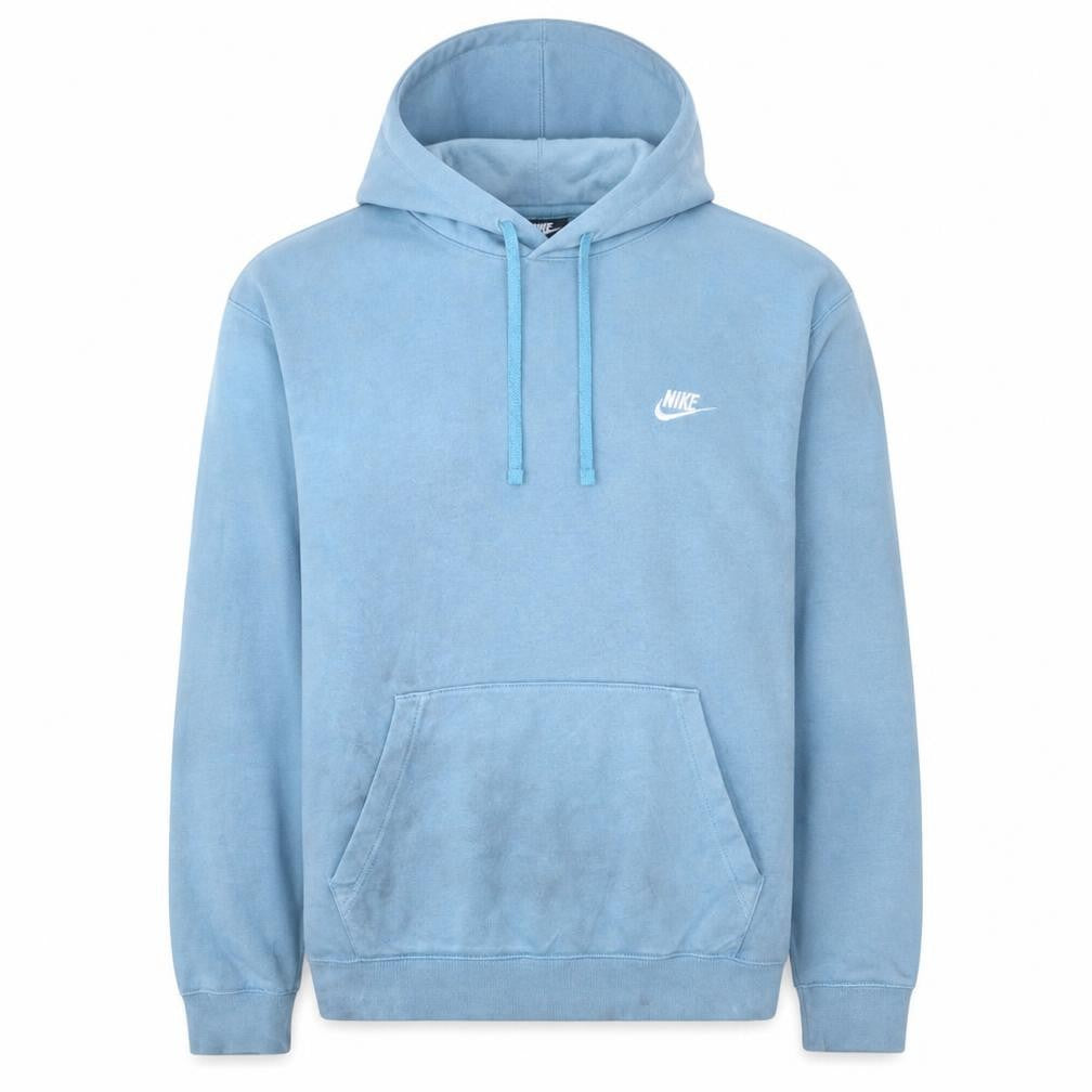 Nike Men Blue Pullover Hoodie XL Fleece Cotton Blend Logo Sweatshirt