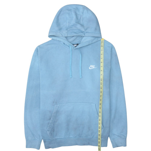 Nike Men Blue Pullover Hoodie XL Fleece Cotton Blend Logo Sweatshirt