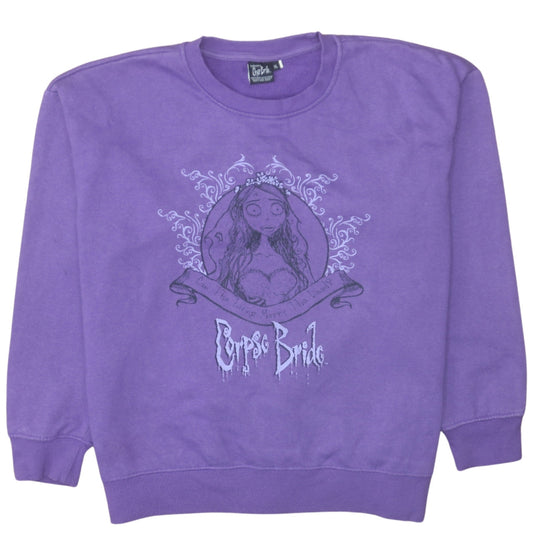 Corpse Bride Purple Graphic Sweatshirt XL Women Relaxed Fit Cotton Blend