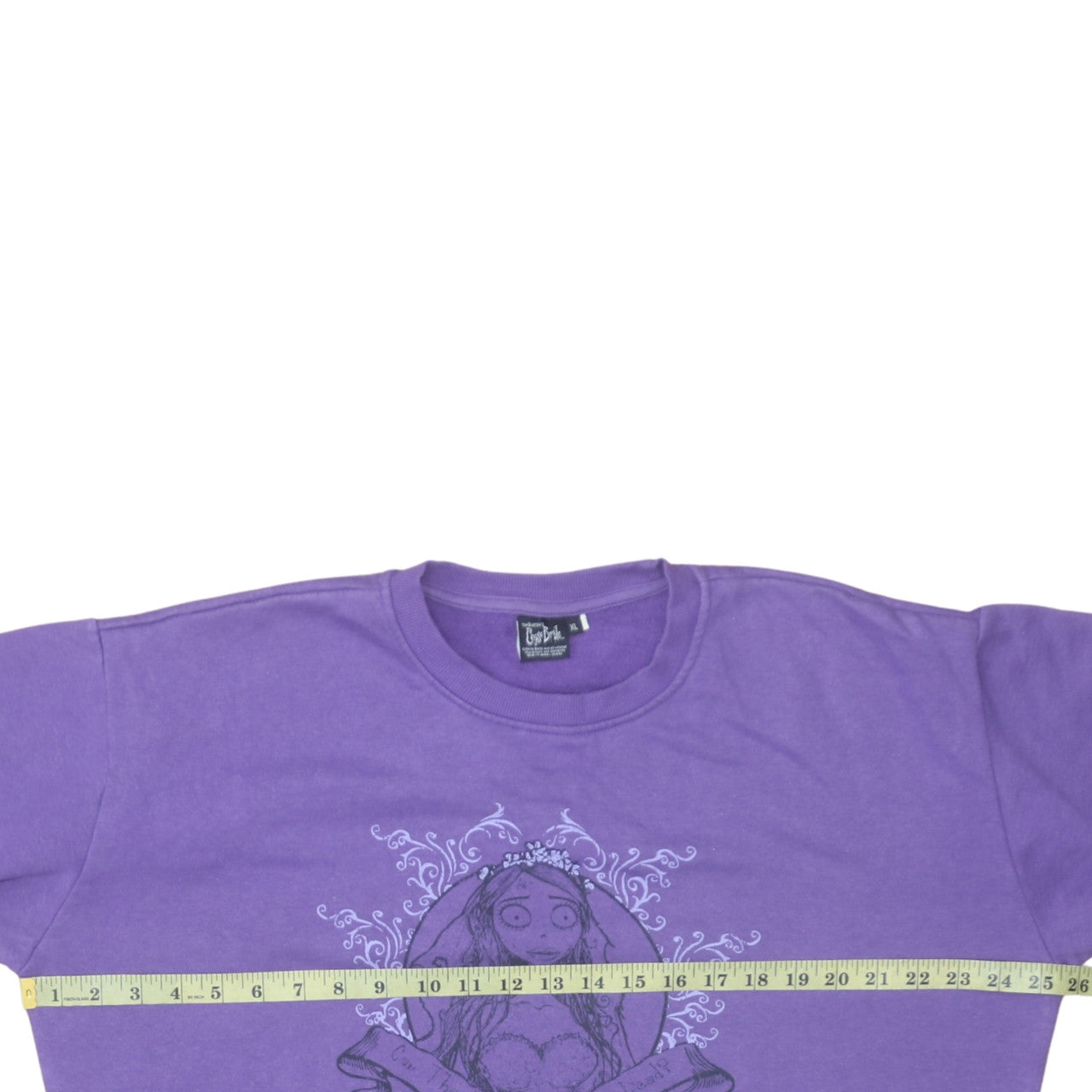 Corpse Bride Purple Graphic Sweatshirt XL Women Relaxed Fit Cotton Blend