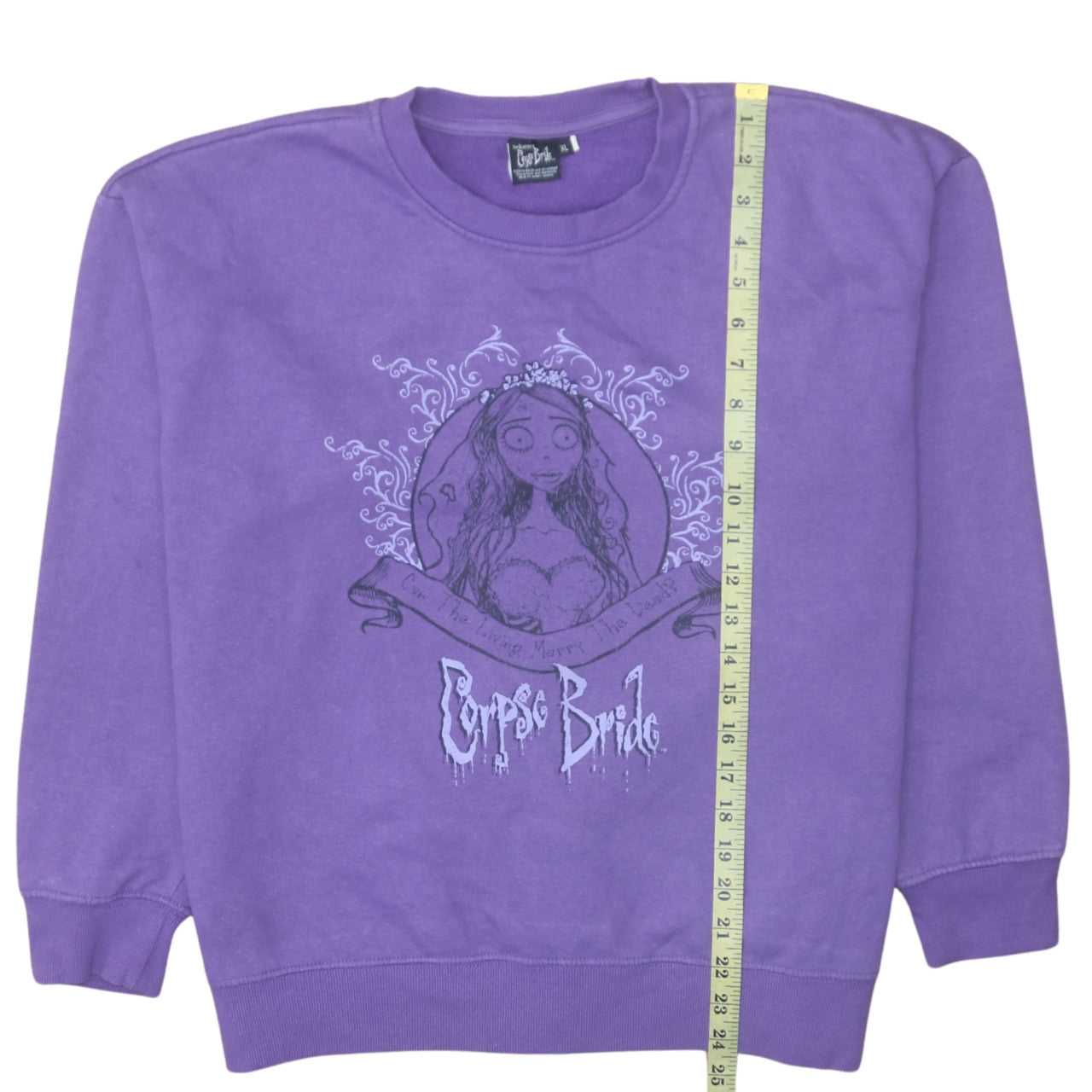 Corpse Bride Purple Graphic Sweatshirt XL Women Relaxed Fit Cotton Blend