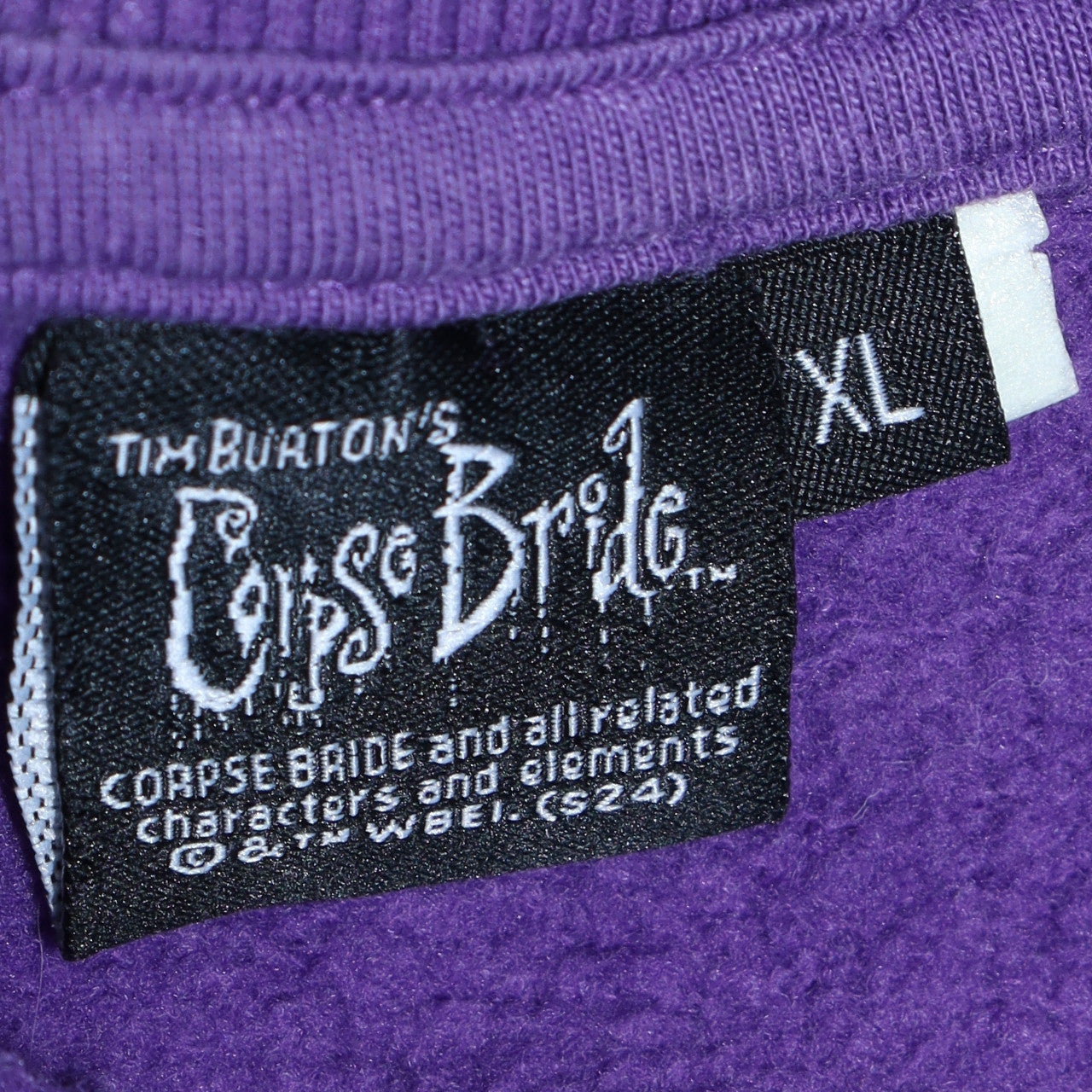 Corpse Bride Purple Graphic Sweatshirt XL Women Relaxed Fit Cotton Blend