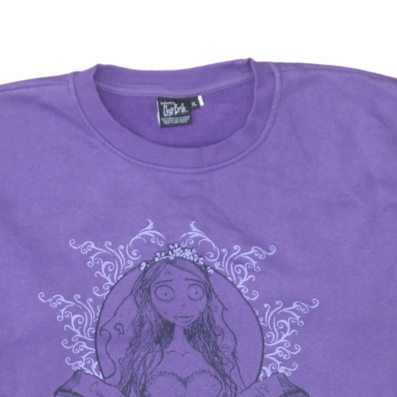Corpse Bride Purple Graphic Sweatshirt XL Women Relaxed Fit Cotton Blend