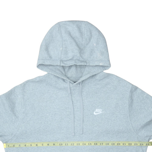 Nike Men Grey Pullover Hoodie Size L Regular Fit Fleece Sweatshirt