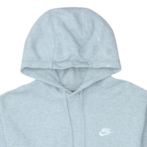 Nike Men Grey Pullover Hoodie Size L Regular Fit Fleece Sweatshirt