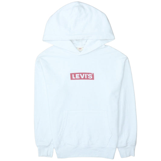 Levi's Womens White Logo Pullover Hoodie XS Cotton Casual