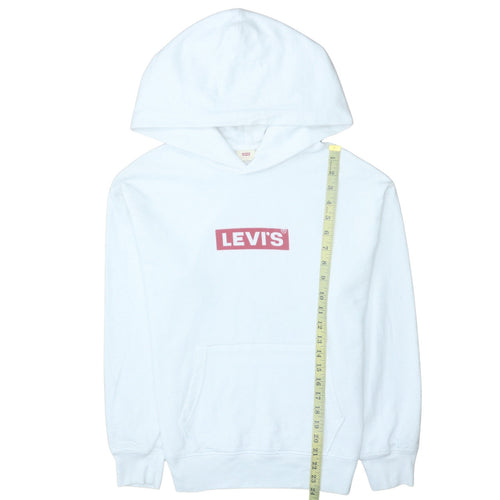 Levi's Womens White Logo Pullover Hoodie XS Cotton Casual