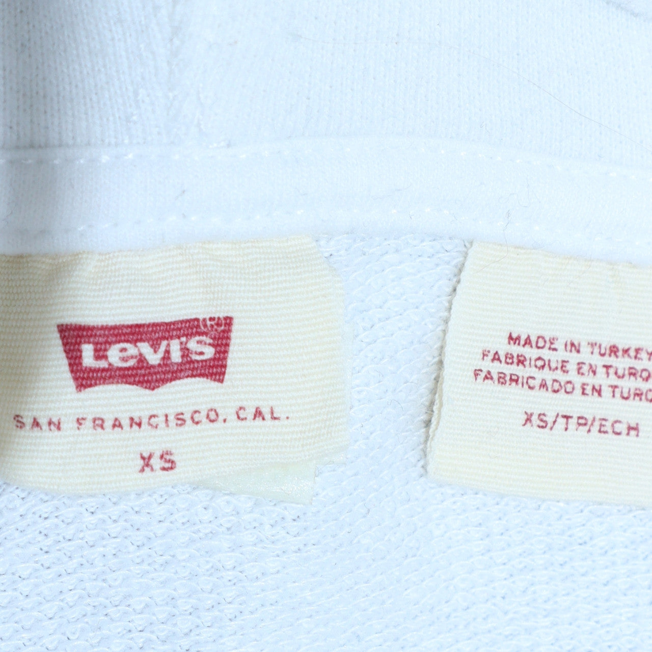 Levi's Womens White Logo Pullover Hoodie XS Cotton Casual