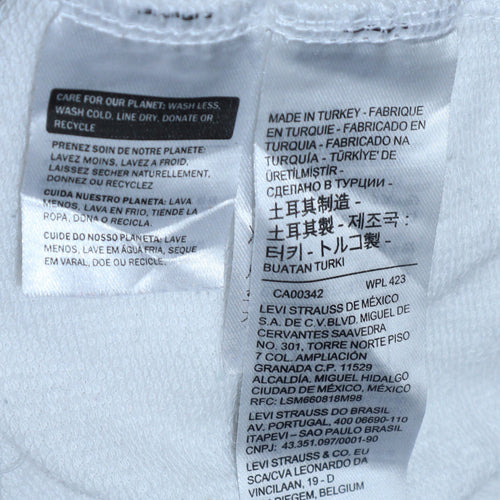Levi's Womens White Logo Pullover Hoodie XS Cotton Casual