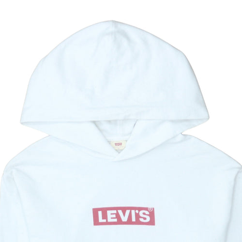 Levi's Womens White Logo Pullover Hoodie XS Cotton Casual