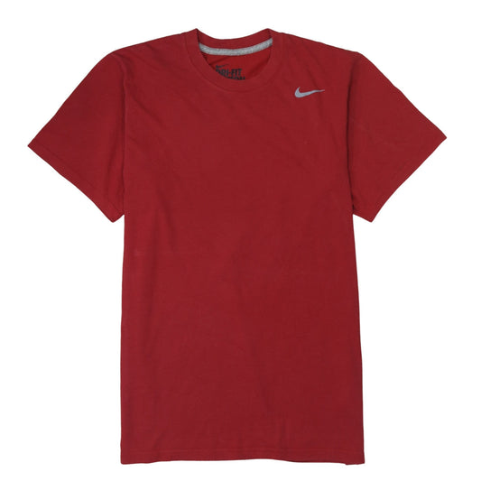 Nike Men's Red Dri-Fit Cotton Crew Neck Sports T-Shirt Size S
