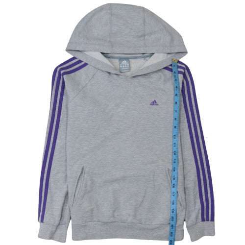 Adidas Women Grey Hooded Pullover Sweatshirt Size 14 Essentials