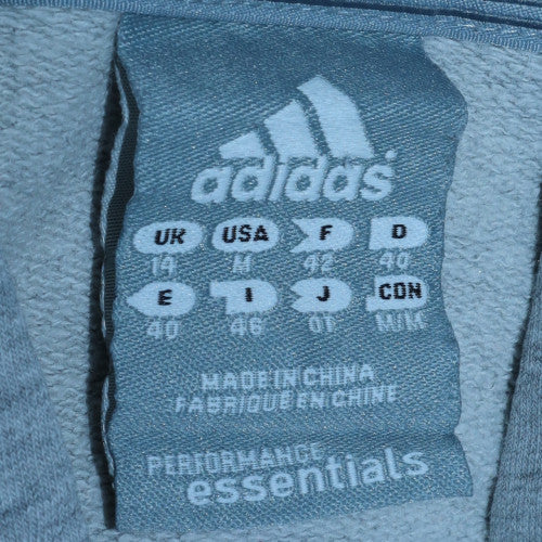 Adidas Women Grey Hooded Pullover Sweatshirt Size 14 Essentials