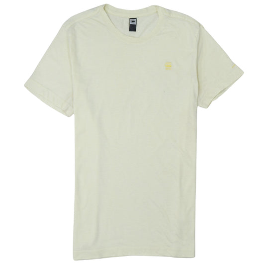 G-Star RAW Men's Beige Cotton Crew Neck Short Sleeve T-Shirt M