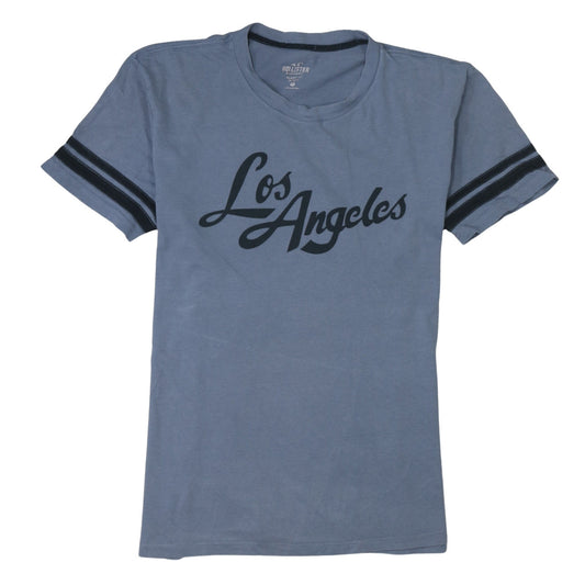 Hollister Men’s Blue Los Angeles Graphic Jersey Relaxed Fit T-Shirt Size S
