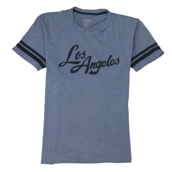 Hollister Men’s Blue Los Angeles Graphic Jersey Relaxed Fit T-Shirt Size S