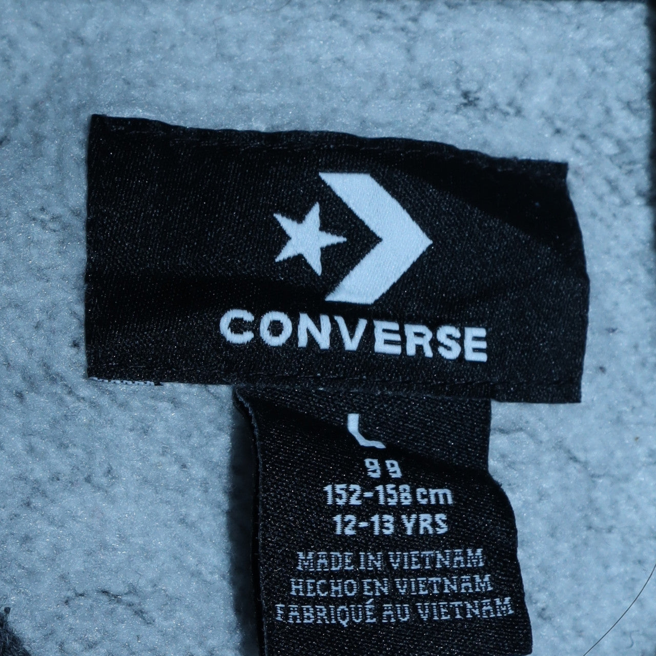 Converse Boys Charcoal & Grey Pullover Hoodie Size 12-13 Years All Star Print