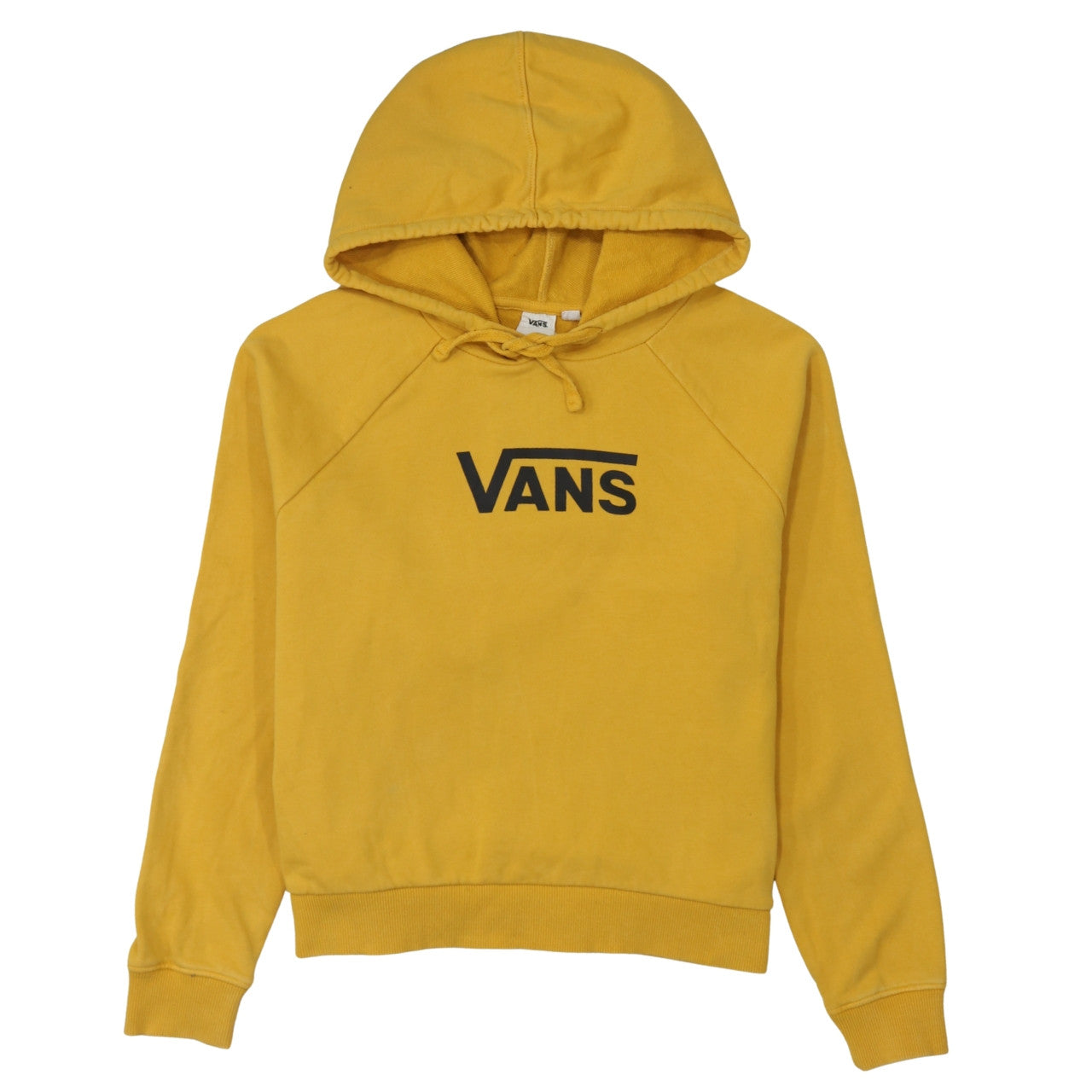 Vans Womens Yellow Pullover Hoodie Size M Cotton Logo Casual