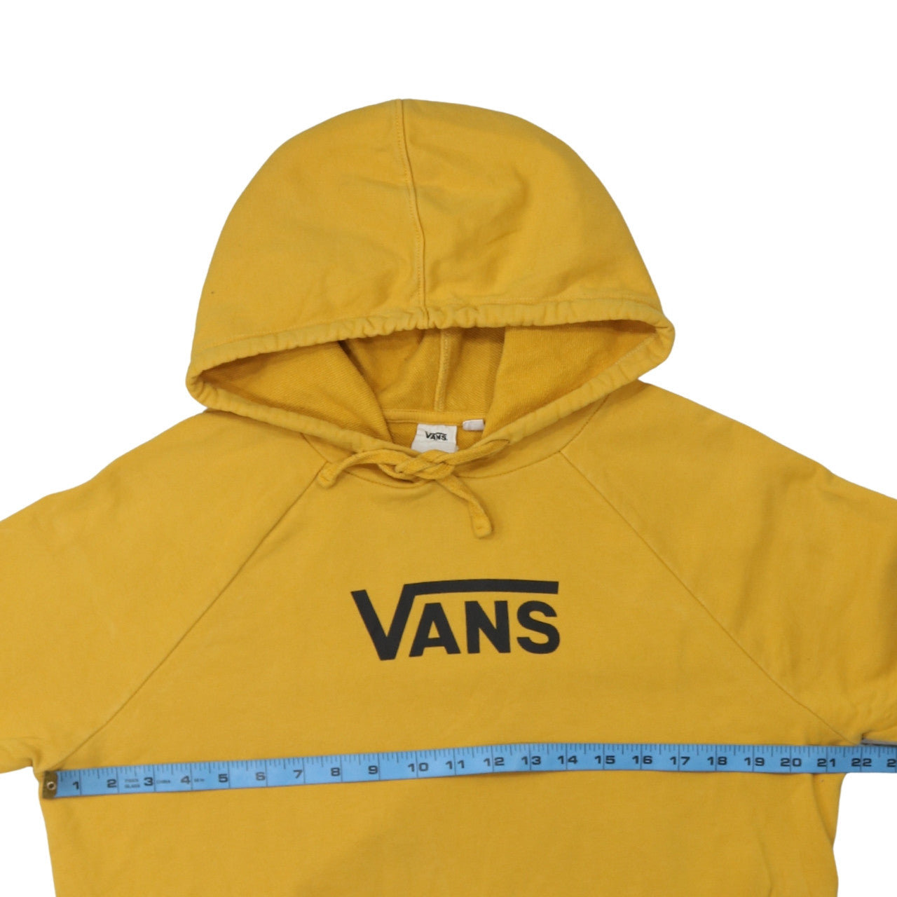 Vans Womens Yellow Pullover Hoodie Size M Cotton Logo Casual