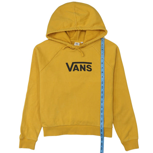 Vans Womens Yellow Pullover Hoodie Size M Cotton Logo Casual