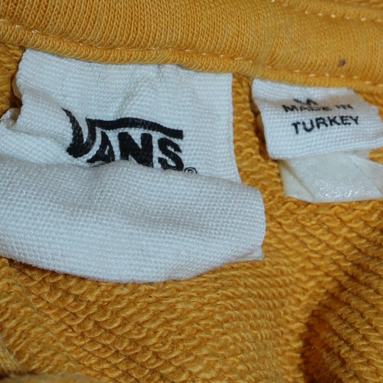 Vans Womens Yellow Pullover Hoodie Size M Cotton Logo Casual