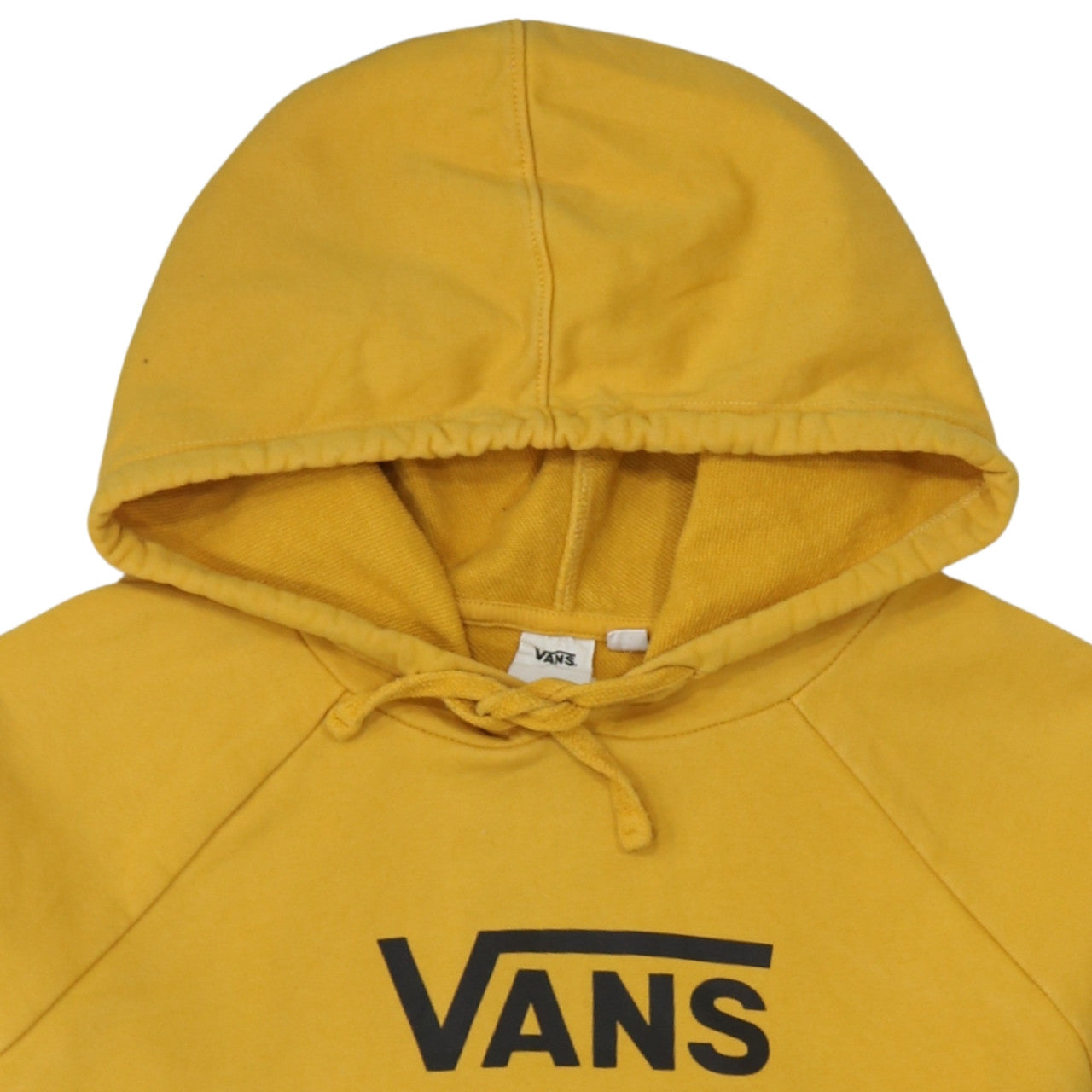 Vans Womens Yellow Pullover Hoodie Size M Cotton Logo Casual