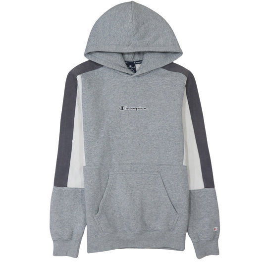 Champion Men’s Grey Small Pullover Hoodie with Logo Design