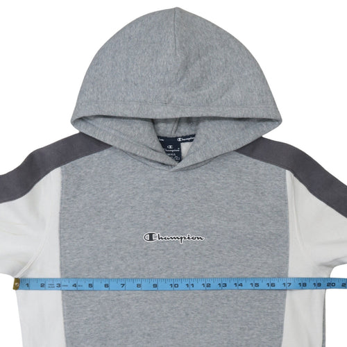 Champion Men’s Grey Small Pullover Hoodie with Logo Design