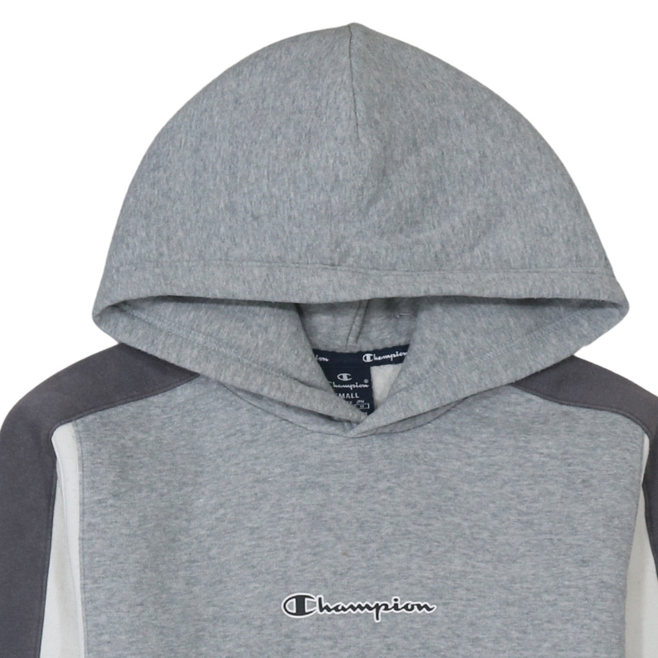 Champion Men’s Grey Small Pullover Hoodie with Logo Design