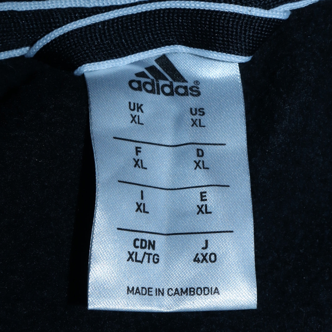 Adidas Men's Black XL Full Zip Hoodie with Logo Print