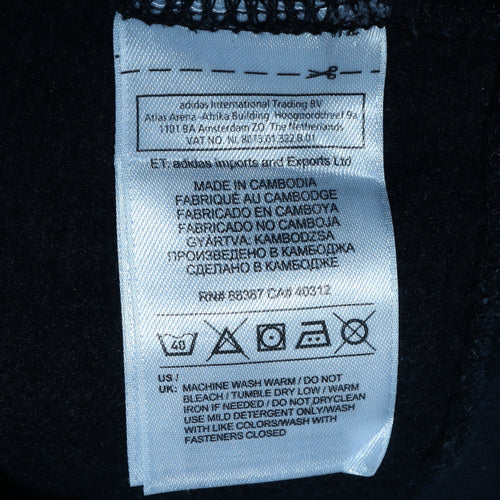 Adidas Men's Black XL Full Zip Hoodie with Logo Print