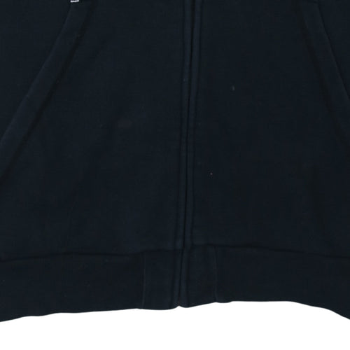 Adidas Men's Black XL Full Zip Hoodie with Logo Print