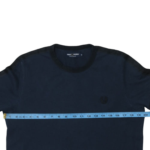 Fred Perry Men's Blue Cotton Crew Neck Sportswear T-Shirt M