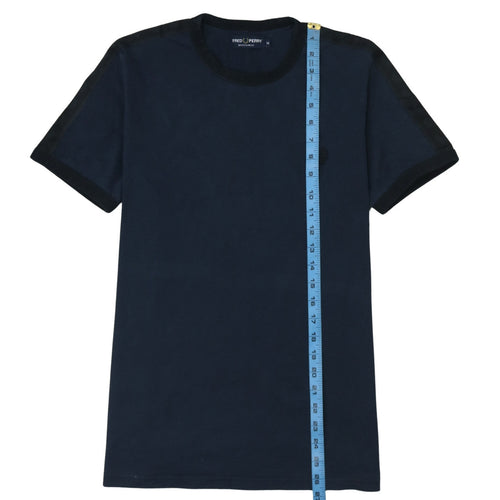 Fred Perry Men's Blue Cotton Crew Neck Sportswear T-Shirt M