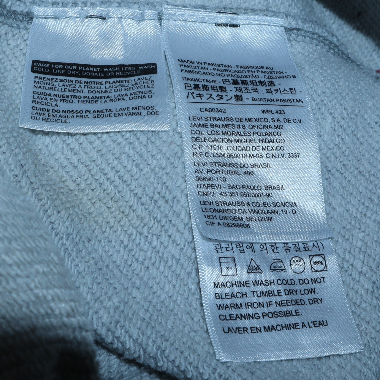 Levi's Men's Grey Full Zip Hoodie Size S Regular Fit