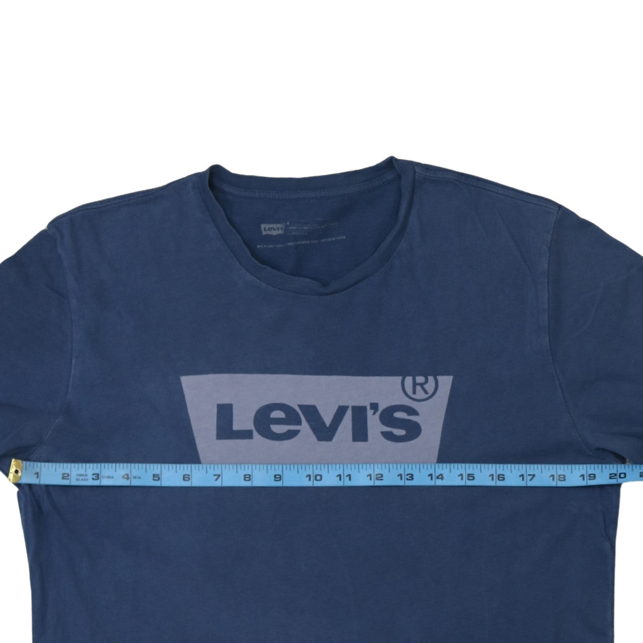 Levi's Men's Blue Graphic Logo Crew Neck Cotton T-Shirt Size M