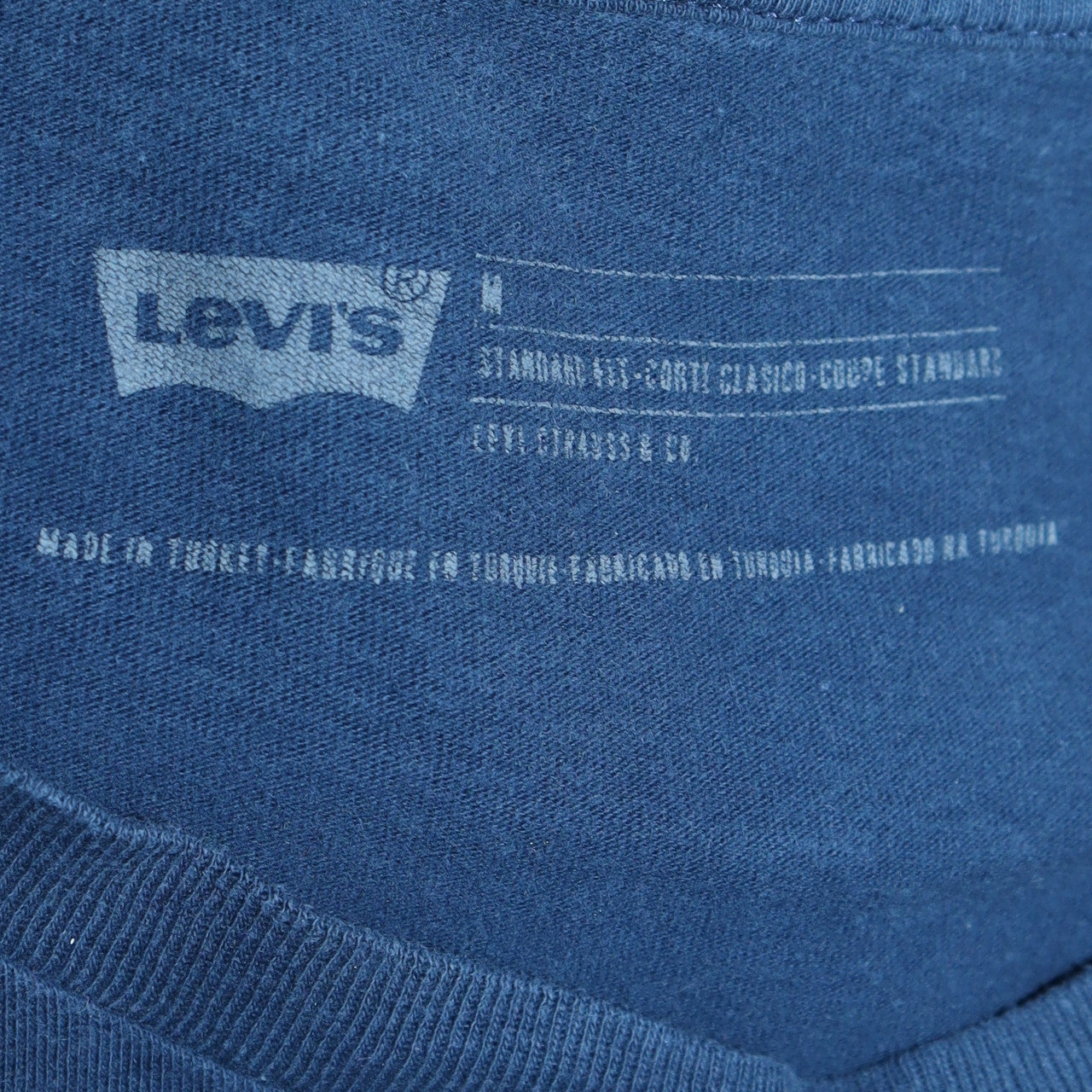 Levi's Men's Blue Graphic Logo Crew Neck Cotton T-Shirt Size M