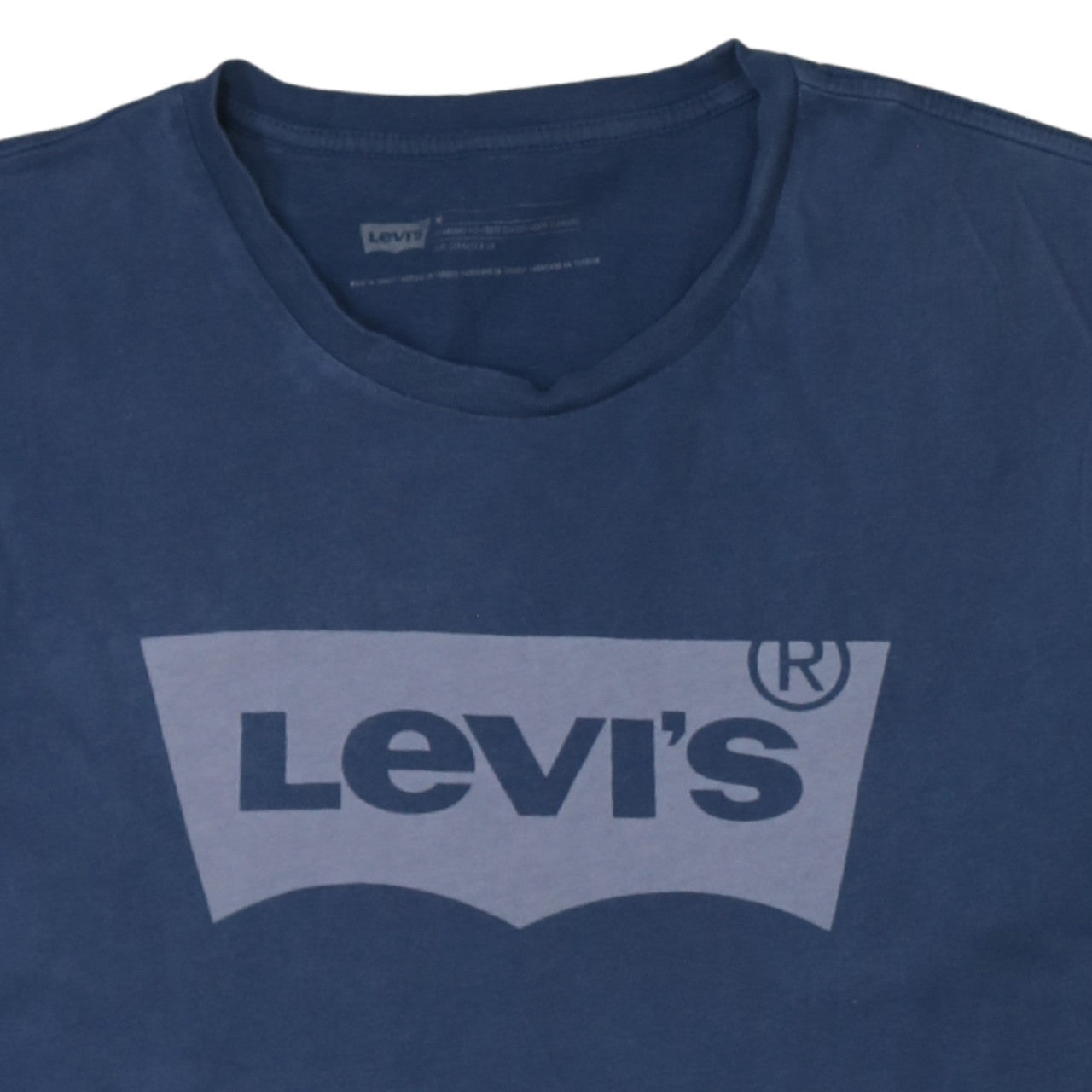 Levi's Men's Blue Graphic Logo Crew Neck Cotton T-Shirt Size M