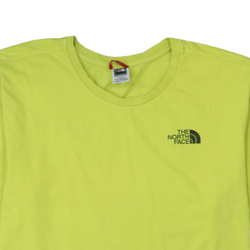 The North Face Women's Yellow Cotton Short Sleeve T-Shirt XL