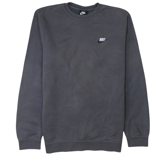 Nike Men's Grey Pullover Sweatshirt M Regular Fit Crew Neck