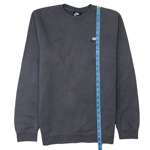 Nike Men's Grey Pullover Sweatshirt M Regular Fit Crew Neck