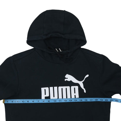 Puma Men's Black Pullover Hoodie Size S Logo Fleece Sportswear