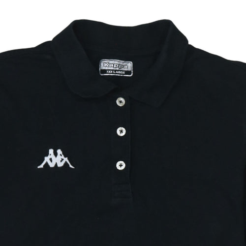 Kappa Women's Black 3XL Polo Shirt Classic Cotton Short Sleeve