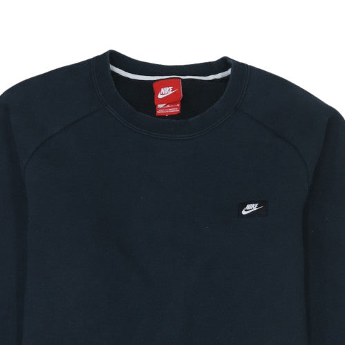 Nike Men's Black Crew Neck Fleece Sweatshirt M Regular Fit Pullover