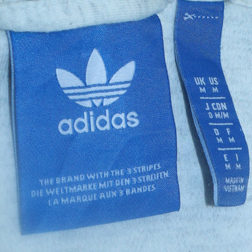 Adidas Women Grey Full Zip Hoodie Size M Cotton Blend Casual Sportswear