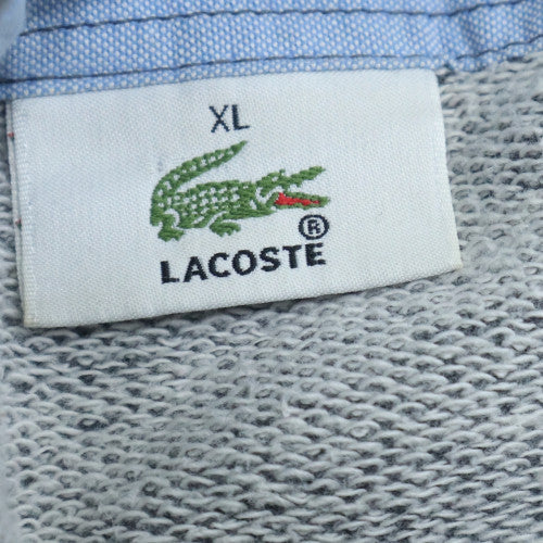 Lacoste Men's Grey Striped Long Sleeve Polo Shirt XL