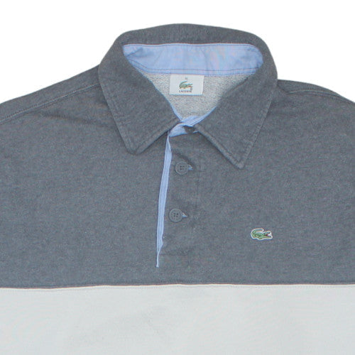 Lacoste Men's Grey Striped Long Sleeve Polo Shirt XL