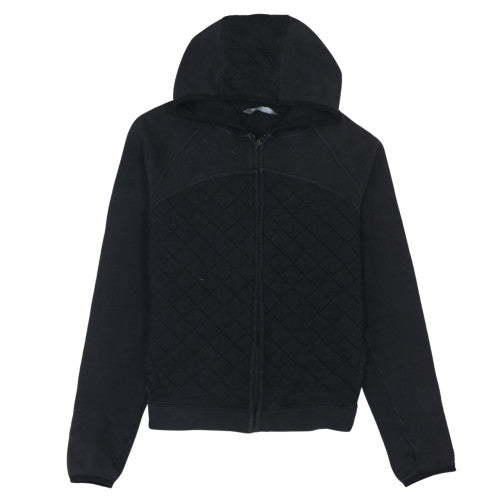 The North Face Womens Black Full Zip Quilted Hoodie XL Cotton Blend