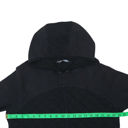 The North Face Womens Black Full Zip Quilted Hoodie XL Cotton Blend